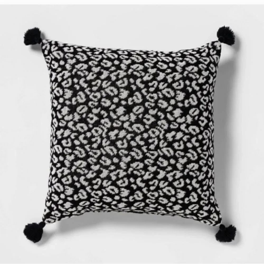TWO Animal Print Square Throw Pillows